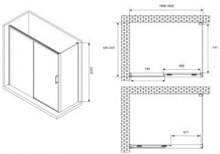 Душевой уголок ABBER Komfort AG93160-S92 160x90см хром