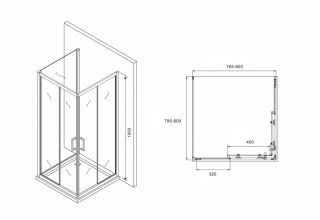 Душевой уголок ABBER Schwarzer Diamant 80x80см чёрный AG02080B-S80B