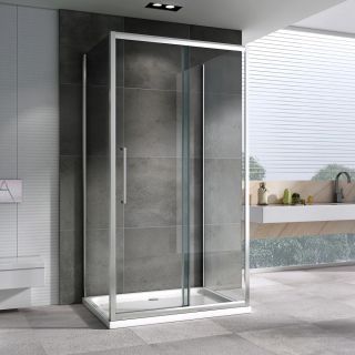 Душевой уголок ABBER Schwarzer Diamant AG30160H-S50-S50 160x50см хром