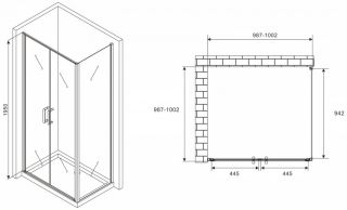 Душевой уголок ABBER Sonnenstrand 100x100см хром AG04100C-S100