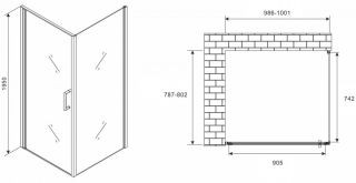 Душевой уголок ABBER Sonnenstrand AG04100M-S80M 100x80см хром