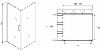 Душевой уголок ABBER Sonnenstrand AG04100M-S85M 100x85см хром