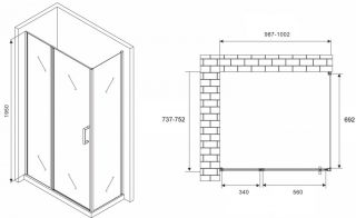 Душевой уголок ABBER Sonnenstrand AG04100MS-S75M 100x75см хром