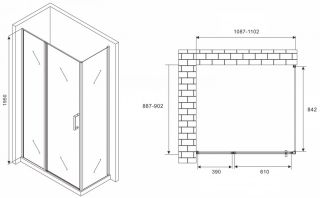 Душевой уголок ABBER Sonnenstrand AG04110MS-S90M 110x90см хром