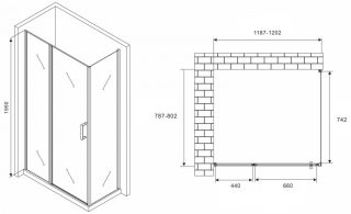 Душевой уголок ABBER Sonnenstrand 120x80см чёрный AG04120BS-S80B