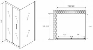 Душевой уголок ABBER Sonnenstrand 120x100см хром AG07120-S100
