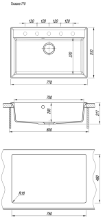 Кухонная мойка Florentina Тоскана 770 шампань
