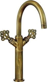 Высокий смеситель для раковины E.C.A. Ottoman 102208614EX антик лак