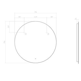 Зеркало с подсветкой Vigo Otti Comfort 185 80 см