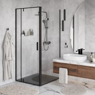 Душевой уголок Wasserkraft Elbe 100x100см чёрный 74P19