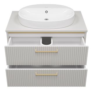 Подвесная тумба под раковину Brevita Elche ELC-01080-0502Я 80см серый кашемир/золото