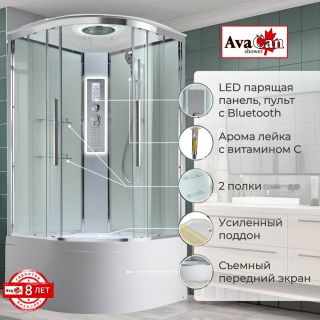 Душевая кабина EM5010LEDT прозрачная