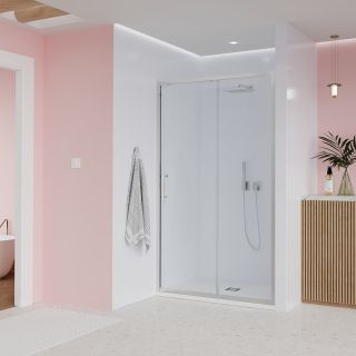 Душевая дверь Veconi Evo 100 CH, 1200x1950, хром, стекло прозрачное