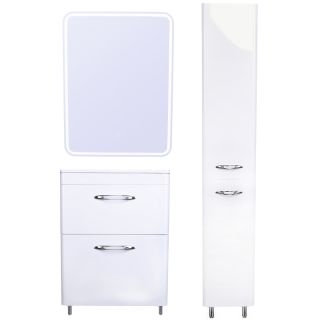 Тумба напольная под раковину Style Line "Каре 80" СС-00002267  (2 ящ.) Люкс белая, PLUS