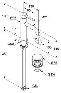 Смеситель для раковины Kludi Nova Fonte Pura 202885315 белый матовый