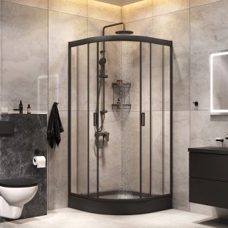 Душевой уголок AM.PM Gem WK90EN  профиль черный 90х90 см