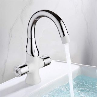 Смеситель для раковины Gappo G1049 белый/хром