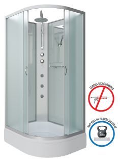 Душевая кабина Niagara NG-33184-14LBKTG с гидромассажем 110x80см серебро/матовое