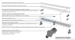 Душевой лоток Boheme Premium Linear 982-60-G 60см золото