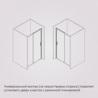 Душевая дверь Am.Pm Gem W90G-150-1-195MG 150 см цвет профиля хром матовый стекло тонированное