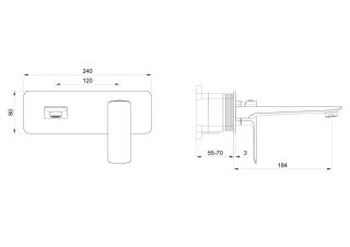 Встраиваемый смеситель для раковины Wonzon & Woghand Edge WW-88869003-BG брашированное золото