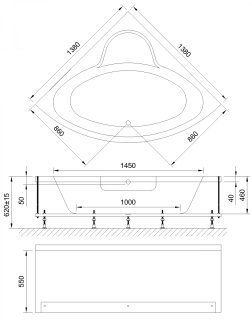 Гидромассажная ванна Royal Bath Fanke De Luxe 140x140см белый RB581200DL
