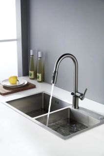 Смеситель для кухни с индикатором температуры Knotlor KN-100/GM, вороненая сталь