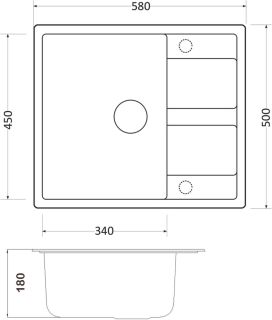 Мойка кухонная Zorg ZorG GRANIT GR 580 BLACK BRONZE