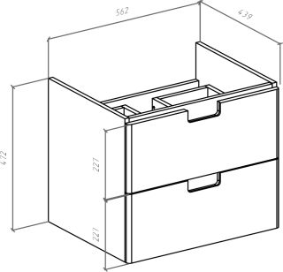 Тумба под раковину Bellezza Пегас 60см красный 00000007766