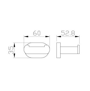 Двойной крючок для ванной Wonzon & Woghand First WW-8425 хром