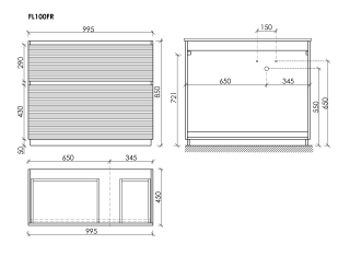Тумба напольная под раковину Sancos Folk Floor FL100FRW правая 100 см Bianco