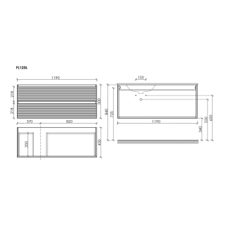 Тумба подвесная под раковину Sancos Folk FL120LW левая 120 см Bianco