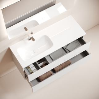 Тумба подвесная под раковину Sancos Folk FL120LW левая 120 см Bianco