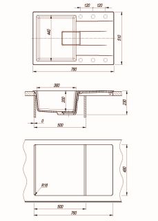 Кухонная мойка Florentina Ривьера 780 серый шёлк