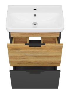 Напольная тумба под раковину Misty Форест 60см дуб Вотан/антрацит