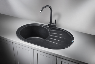 Мойка кухонная Granula Standart 7601, ЧЁРНЫЙ