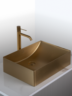 Раковина AltroBagno Futuro 001013 OrSp из нержавеющей стали золото матовое