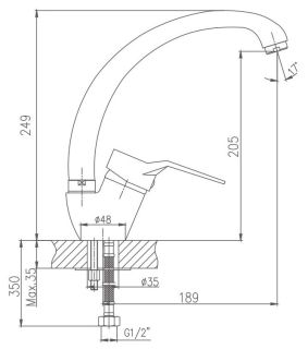 Смеситель для кухни Haiba HB4163 хром