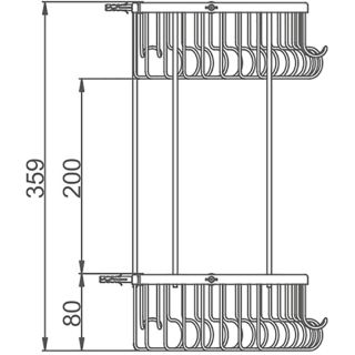 Полка угловая Gappo G331-2 с крючками чёрный