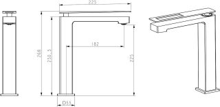 Смеситель для раковины Boheme Q 142-WB.2 белый/чёрный