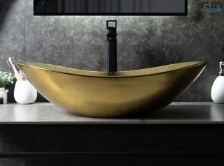 Раковина Gid Gd9811 53340 накладная золотая 61x37x15