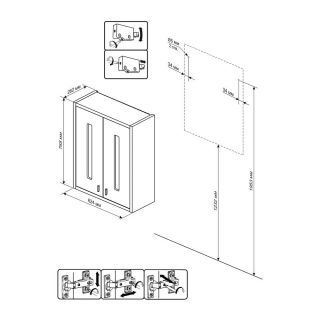 Шкаф навесной Бриклаер Бали 4627125411977 65 см венге/белый