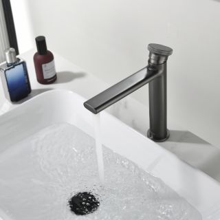 Смеситель для раковины Black&White Gravity 7307GM оружейная сталь