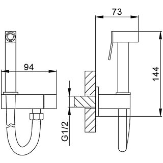 Гигиенический душ Frap F7502 хром
