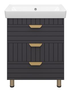 Напольная тумба под раковину Brevita Gloster GLOS-06070-48-2 70см графит