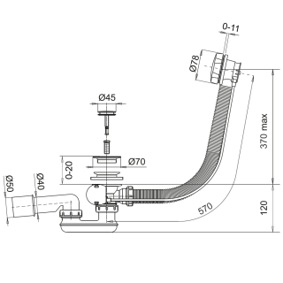 Слив-перелив WHITECROSS SPWC60WHG 60 см белый