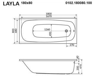 Гидромассажная ванна Whitecross Layla 0102.180080.100.SMART.GL 180x80см Smart золото