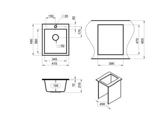 Мойка кухонная Granula Kitchen Space 4201, АРКТИК