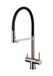 Смеситель для кухни Grocenberg GB4095 с гибким изливом Никель