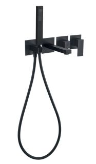 Смеситель для ванны скрытого монтажа Grocenberg GB5060BL с Картриджем Kerox (Венгрия) Черный матовый